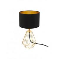 Eglo 95788 CARLTON 2 Lampada da tavolo base ottone e paralume nero-oro