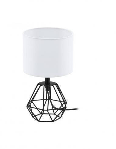 Eglo 95789 CARLTON 2 Lampada da tavolo base nero e paralume bianco