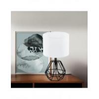 Eglo 95789 CARLTON 2 Table lamp with black base and white lampshade