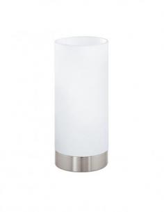 Eglo 95775 DAMASCO 1 Lampada da tavolo base nichel e vetro bianco