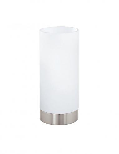 Eglo 95775 DAMASCO 1 Table lamp nickel base and white glass