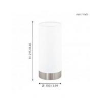 1 nickel base and lamp white Table DAMASCO glass 95775 Eglo