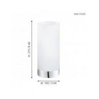 Eglo 95776 DAMASCO 1 Table lamp chrome base and white glass