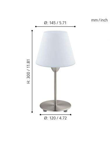 Eglo Roncade lampada da tavolo led in acciaio cromato e plastica