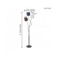 Eglo 94995 MARONDA Floor lamp with anthracite white and brown shades