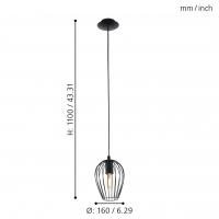 Eglo 49477 NEWTOWN Suspension lamp Ø16 black