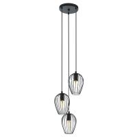 Eglo 49479 NEWTOWN Lampada da sospensione 3 luci base tonda nero