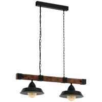 Eglo 49684 OLDBURY Suspension lamp 2 lights with wooden base
