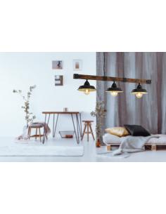 Eglo 49685 OLDBURY Suspension lamp 3 lights with wooden base 2