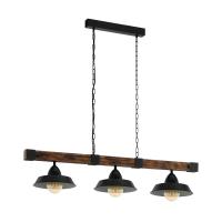 Eglo 49685 OLDBURY Suspension lamp 3 lights with wooden base