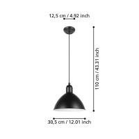 Eglo 43878 PRIDDY Suspension lamp bell Ø30,5 black