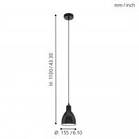 Eglo 49464 PRIDDY Suspension lamp Ø11,5 black