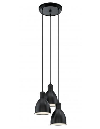 Eglo 49465 PRIDDY Suspension lamp 3 lights round base Ø32,5 black