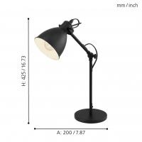 Eglo 49469 PRIDDY Black metal table lamp adjustable