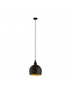 Eglo 33345 ROCCAFORTE Suspension lamp carved hemisphere Ø17,5 black and gold