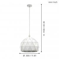 Eglo 97855 ROCCAFORTE White Ø30 hemisphere suspension lamp