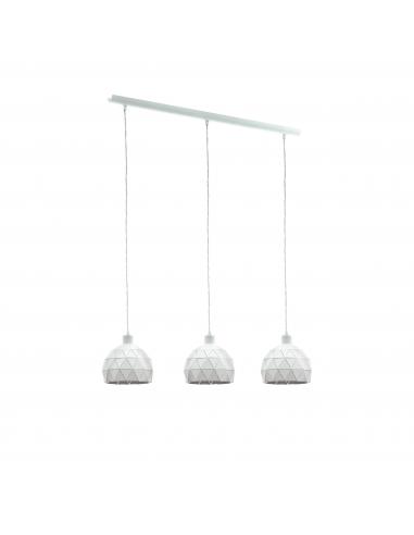 Eglo 97857 ROCCAFORTE Suspension lamp 3 lights carved hemispheres white metal