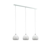 Eglo 97857 ROCCAFORTE Suspension lamp 3 lights carved hemispheres white metal