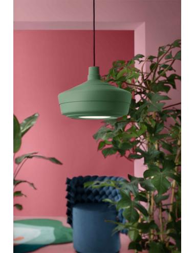 Ferroluce C2580 CHURUATA Lampadario a sospensione ceramica Verde Salvia