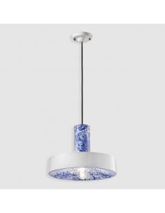 Ferroluce C2502 MIB Pi Blue Ming ceramic suspension lamp 2
