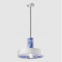 Ferroluce C2502 MIB Pi Blue Ming ceramic suspension lamp