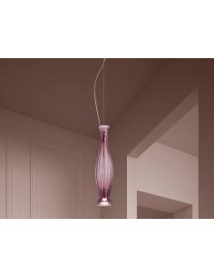 Sylcom DIVA 0220 K AMT Lampada a sospensione vetro murano rosa ametista