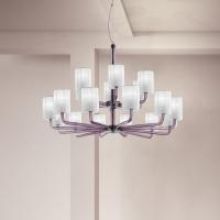 Sylcom CAN CAN 2120/12+6 K AMT Suspension chandelier 12+6 lights amethyst venetian glass