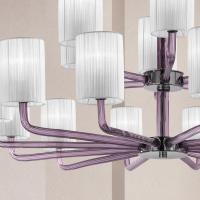 Sylcom CAN CAN 2120/12+6 K AMT Suspension chandelier 12+6 lights amethyst venetian glass