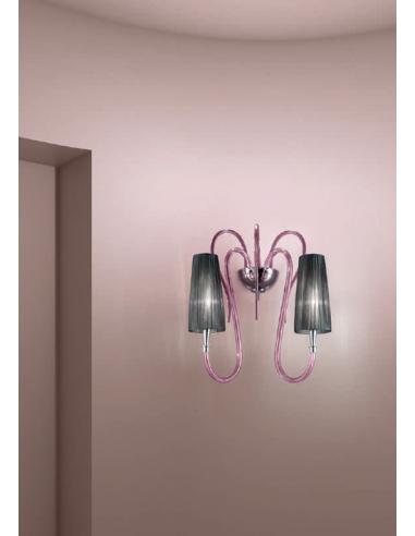 Sylcom 2900/A2 K AMT MARGOT Lampada da parete 2L vetro di Murano Ametista