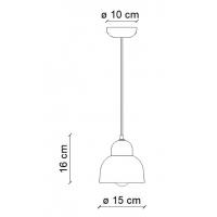 Ferroluce C2611 TUR Berimbau ∅15 Lampada sospensione turchese