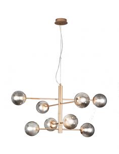 ONDALUCE SO.ELISEO/8-ORO ELISEO Suspension lamp 8 lights with glass spheres and gold finish