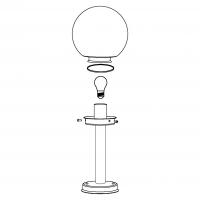 Eglo 30206 NISIA Lampada da terra palo h50 esterni acciaio globo bianco