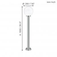 Eglo 30207 NISIA Outdoor floor lamp H1m steel white sphere