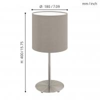 Eglo 31595 PASTERI Table lamp E27 dove-grey fabric