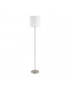 Eglo 95164 PASTERI Floor lamp with 28cm white fabric cylinder lampshade