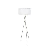 Eglo 95539 FONDACHELLI Lampada da terra paralume bianco e argento base nichel satinato