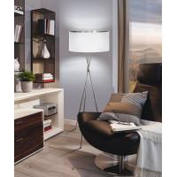 Eglo 95539 FONDACHELLI Lampada da terra paralume bianco e argento base nichel satinato