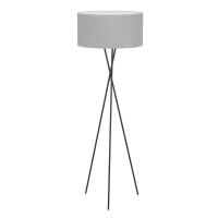 Eglo 900187 FONDACHELLI Lampada da terra treppiedi nero paralume lino grigio