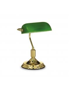 Ideal Lux 013657 Lawyer TL1 Table lamp brass green glass