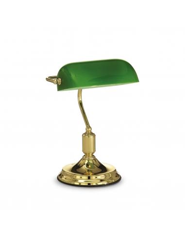 Ideal Lux 013657 Lawyer TL1 Table lamp brass green glass
