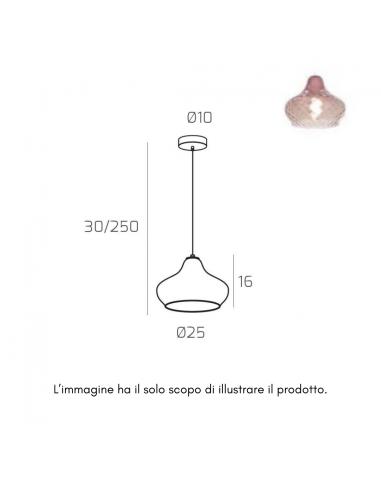 Top Light 1191CR/SP-RU DRESS Suspension lamp small glass ruby red