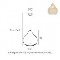 Top Light 1191CR/SG-AM Lampada a sospensione vetro grande ambra