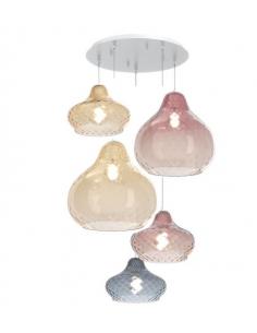 Top Light 1191CR/S5-MIX DRESS Pendant chandelier 5 lights Multicolor