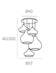 Top Light 1191CR/S5-MIX DRESS Pendant chandelier 5 lights Multicolor 2