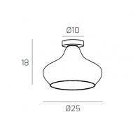 Top Light 1191OS/PL1-AM Dress Lampada da soffitto base ottone vetro ambra