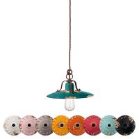 Ferroluce C1442VIV Country Lampada a sospensione 1 luce Vintage Verde Retrò