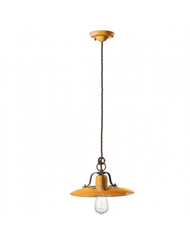 Ferroluce C1442VIG Country Lampada da sospensione Vintage Giallo