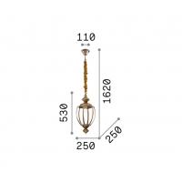 Ideal Lux 094786 NORMA Suspension chandelier lantern chrome