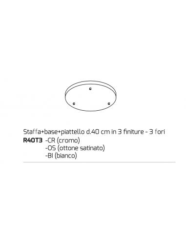 Top Light R40T3-CR Rosone D.40 cm 3 fori Cromo