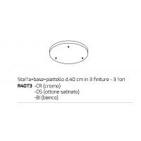 Top Light R40T3-OS Rosone D.40 cm 3 fori Ottone satinato